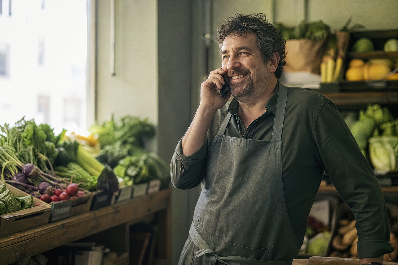 Business owner taking the call